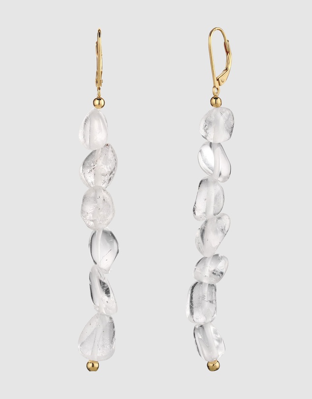 Elli Jewelry - Rock Crystal Drop Earrings in Gold-Plated 925 Silver