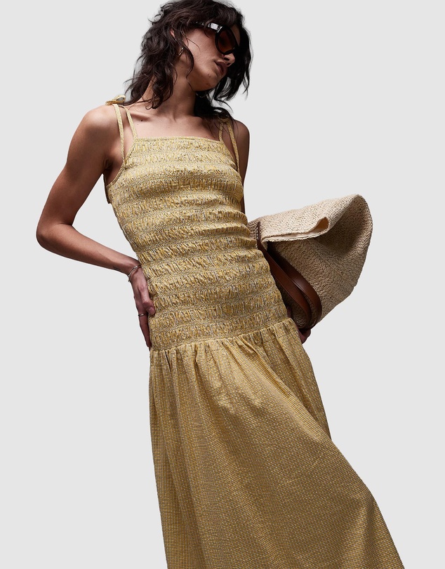 TOPSHOP - Cami Shirred Midi Dress