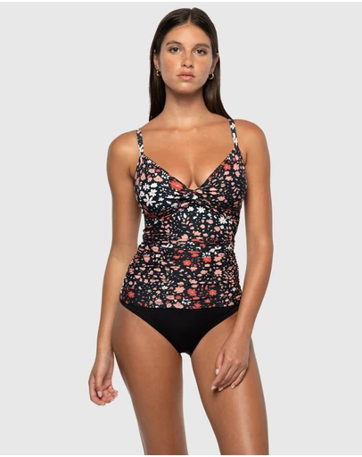 Nip Tuck Swim - Fleur Fiesta Kate Multifit Ruched Front Tankini Top