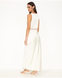 Dazie - Moonlit Lace Satin Maxi Dress