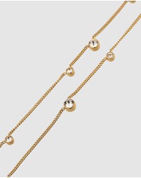 Elli Jewelry - Necklace Layer Crystal Circle 925 Sterling Silver Gold-Plated