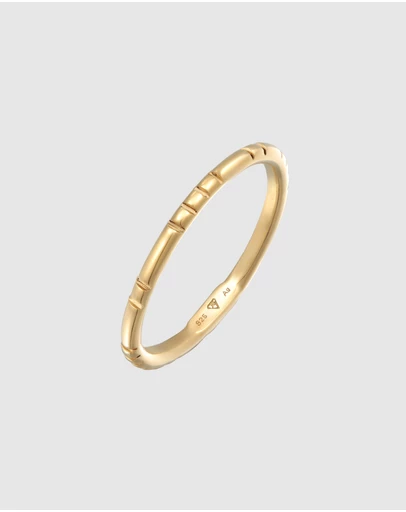 Elli Jewelry - Filigree Stacking Ring in Gold-Plated 925 Silver