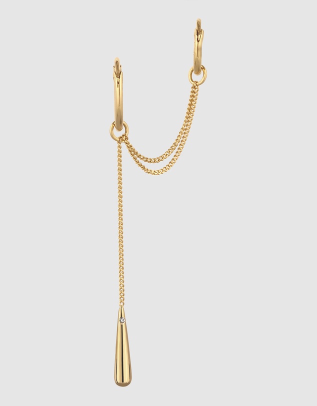 Elli Jewelry - Crystal Teardrop Drop Earrings in Gold-Plated 925 Silver