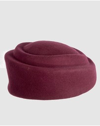 Max Alexander - Felt Wine Pillbox Hat