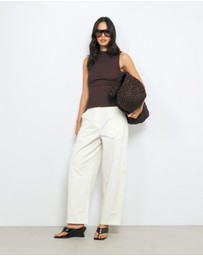 AERE - High Neck Textured Jersey Top