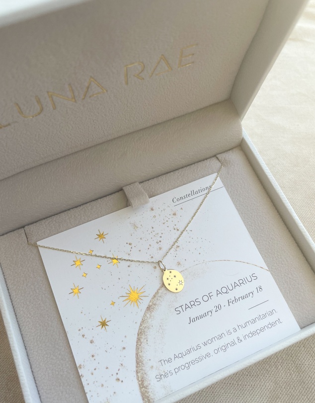Luna Rae - Solid Gold - Stars of Aquarius Diamond Necklace