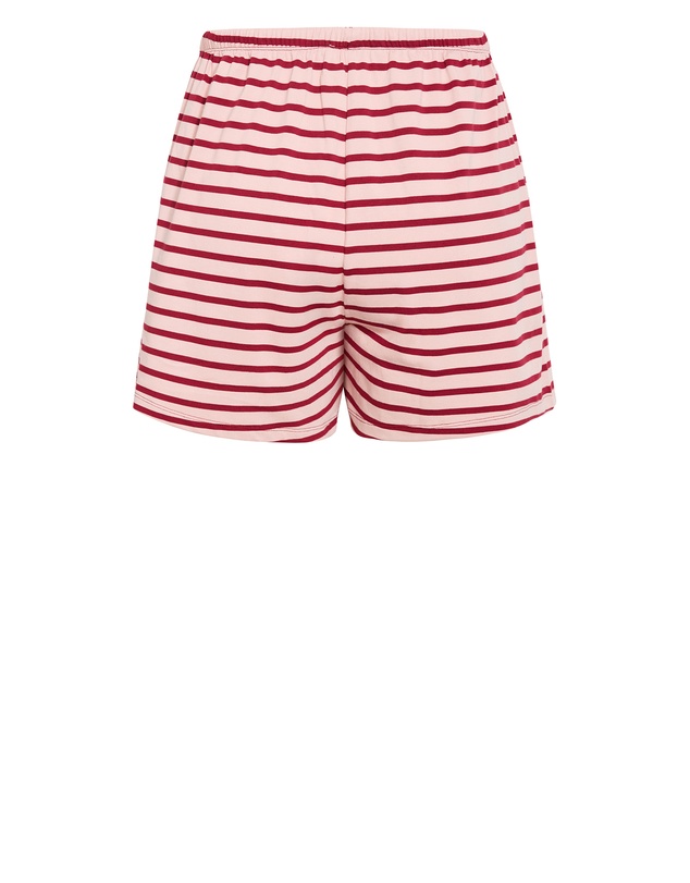 City Chic - Plus size Claire Stripe Cotton Short - blush