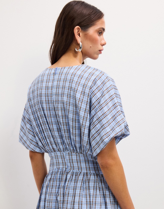 The Fated - Bloom Check Midi Dress