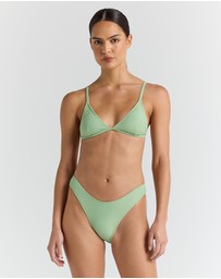 Poolside Paradiso - Poolside High Cut Cheeky Bikini Bottom - Palm