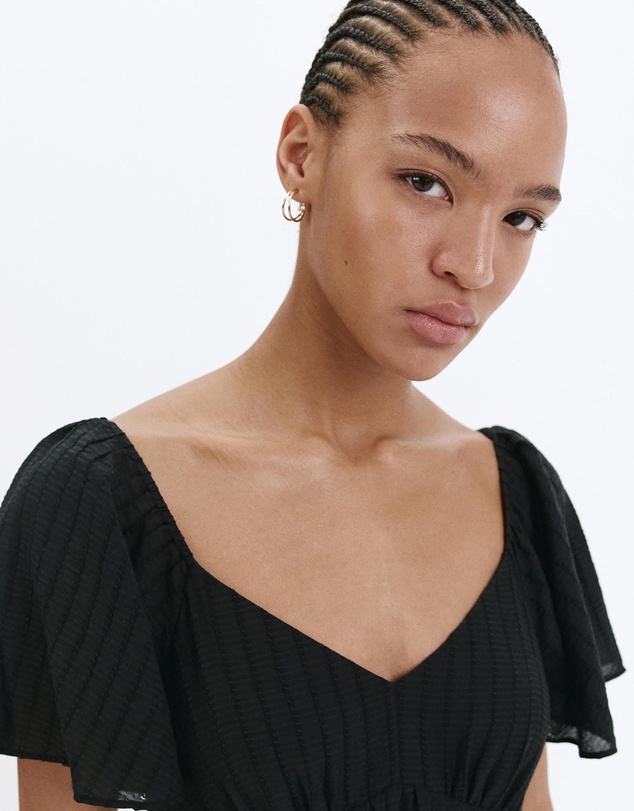 M.N.G - Textured Dress with Gathered Detail