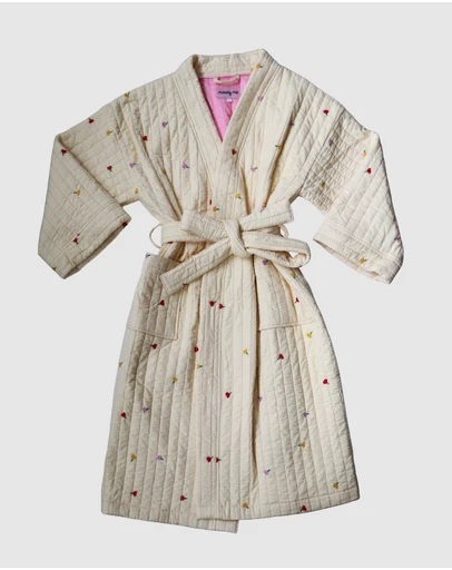 Mosey Me - Forget Me Not Embroidered Quilted Robe