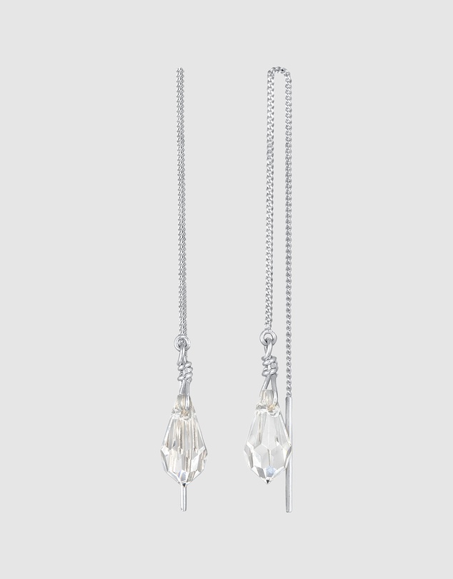 Elli Jewelry - Crystal Pull-Through Drop Earrings in 925 Silver