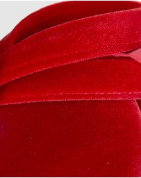Max Alexander - Velvet Red Winter Pillbox Fascinator