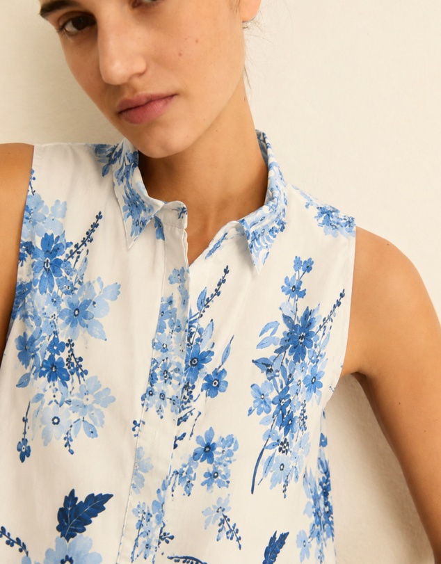 Emme | Max Mara Group - Black Floral Linen Blend Shirt