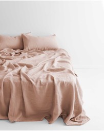 Aura Home - Emile Linen Flat Sheet