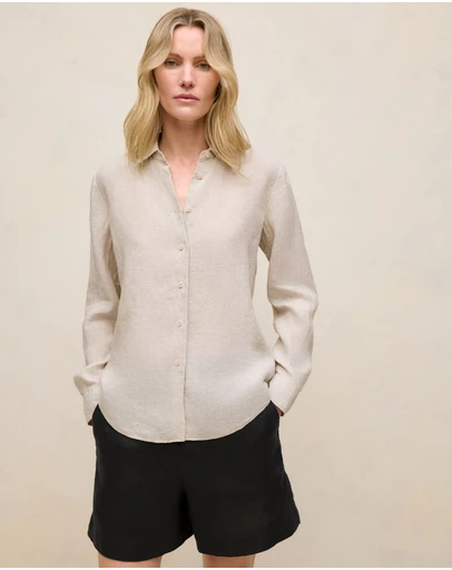 Trenery - Delave Linen Classic Shirt in Flax