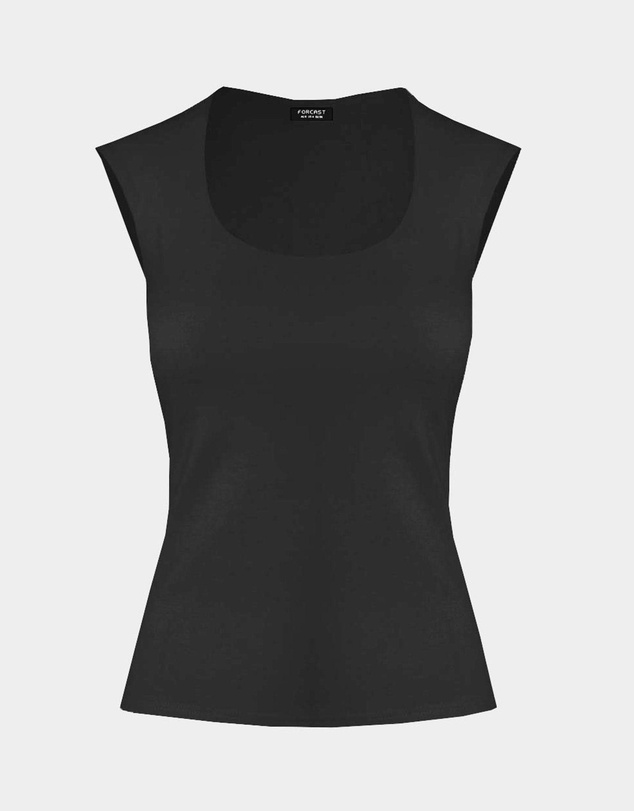 Forcast - Soho Rounded Square Neck Top