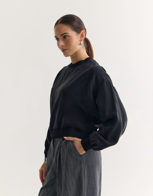 Oxford - Lola Rib Collar Cupro Top