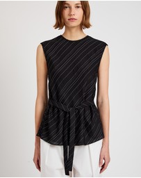Proenza Schouler White Label - Trina Top in Woven StripeFlou