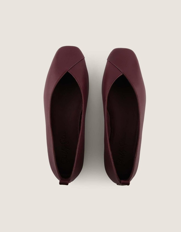 Shelly Shen - Nico Ballet Flats Burgundy Leather