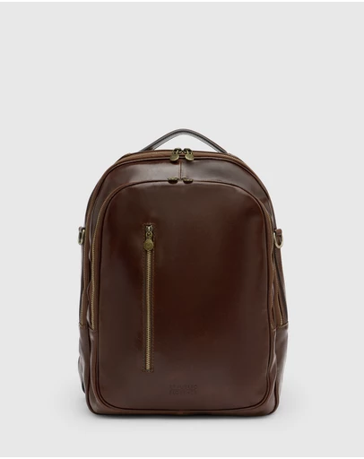 Republic of Florence - The Belfast Brown Laptop Backpack