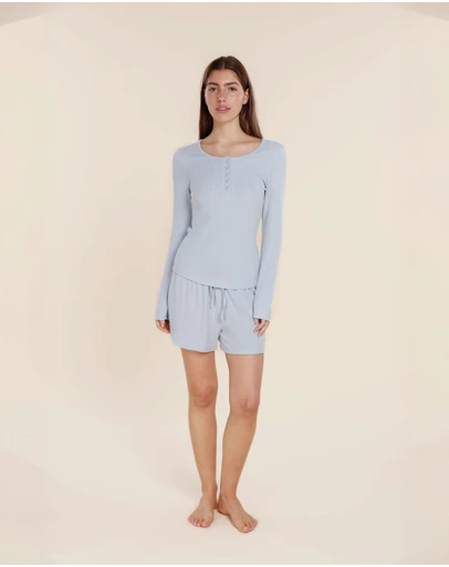 Gingerlilly - Lille Ribbed Long Sleeve Henley Top