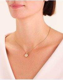 Rosefield - Bold Solitary Gold Texture Studs and Necklace Set