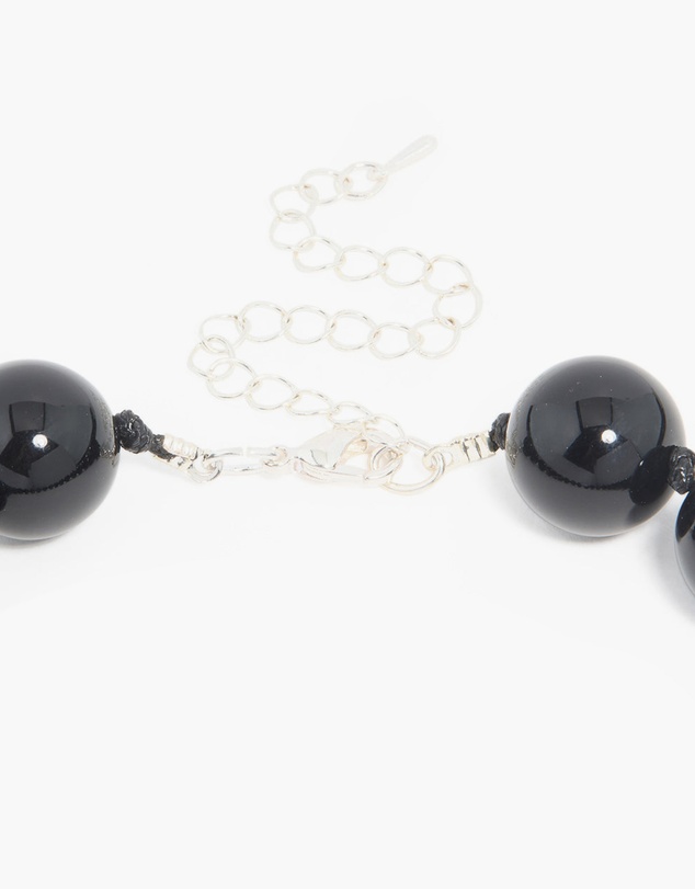 Lovisa - Silver Black Beaded Necklace