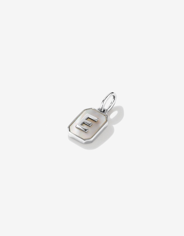 Michael Hill - Letter E Mother of Pearl Initial Pendant in Sterling Silver