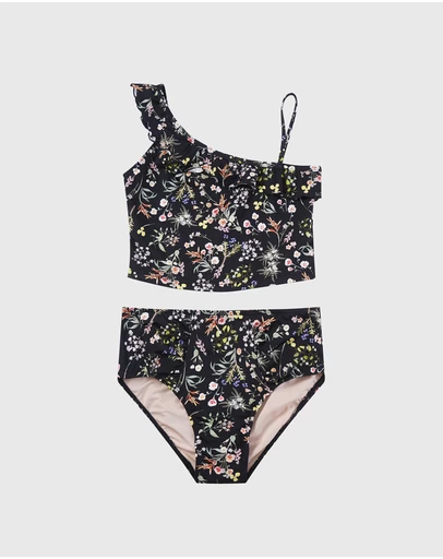 Aqua Blu Kids - Dandelion One Shoulder Bikini Set - Teens