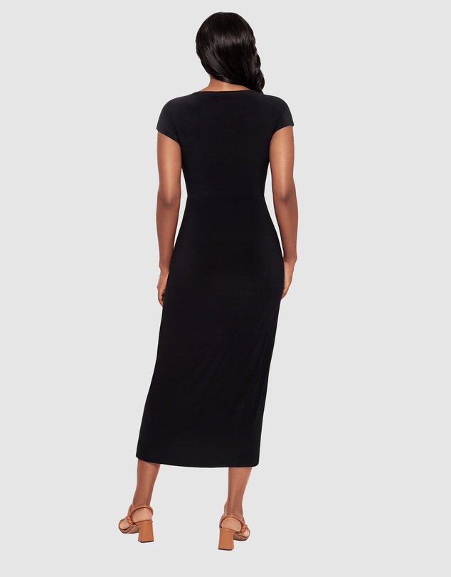 Miraclesuit Shapewear - Loki Cinched Wrap Waist Midi Shaping Dress