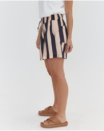 ALEXANDRA - Raz Shorts Navy & Peach Stripe