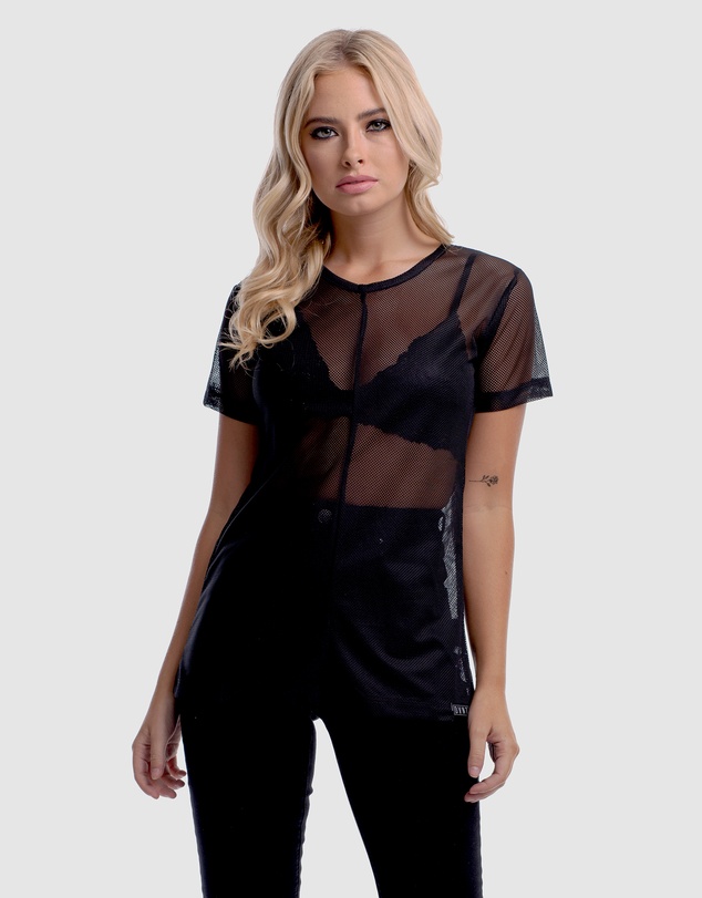DVNT - Sheer Boyfriend-Cut Top