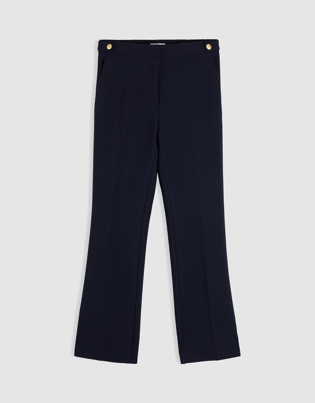 Tommy Hilfiger - Gold-Tone Button Slim Bootcut Trousers