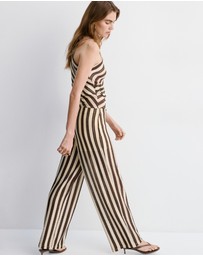 M.N.G - Striped Openwork Knit Pants
