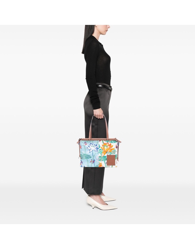 Loewe - Pre-Loved Paulas Ibiza Small Canvas Waterlily Print Cushion Tote