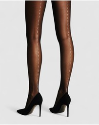 High Heel Jungle - Satellite Crystal Back Seam Sheer Tights