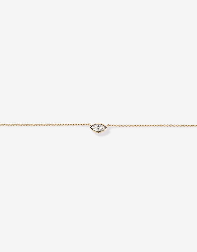 Michael Hill - Marquise Cut White Created Sapphire Bezel Necklace in 10kt Yellow Gold
