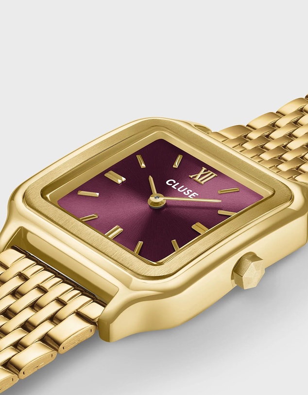 Cluse - Gracieuse Watch Double Steel, Wine, Gold Colour