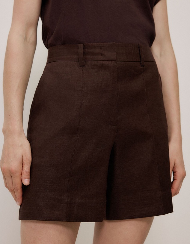 Trenery - Stretch Linen Blend Short in Coffee