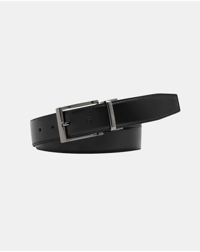 Buckle - Capital. Australian Made Reversible Leather Belt. 35mm width.