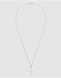 Elli Jewelry - Necklace Cross Pendant Modern Structured in 925 Sterling Silver