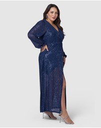 Pink Dusk by Curve Project - All I Want Sequin Maxi Dress