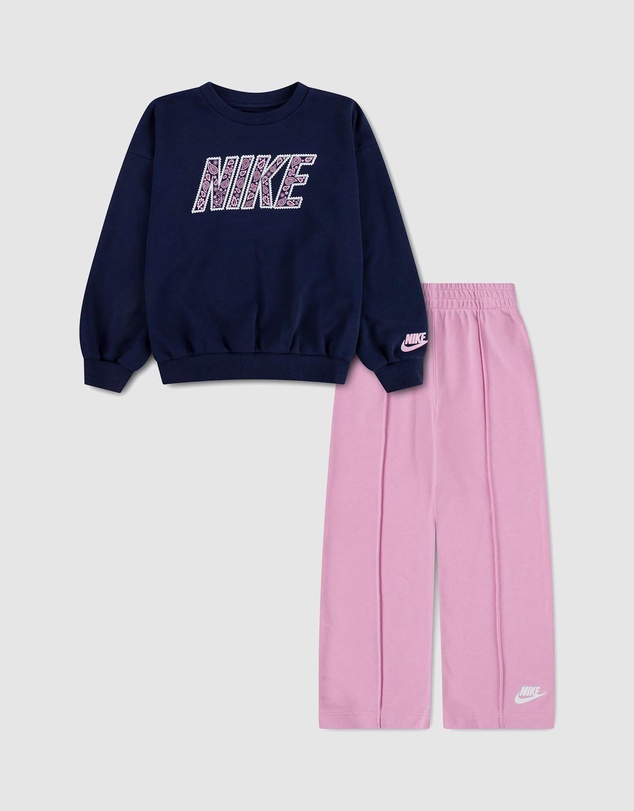 Nike - Retro French Terry Wide Leg Pants Set - Kids