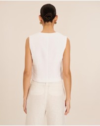 AERE - Linen Button Through Vest