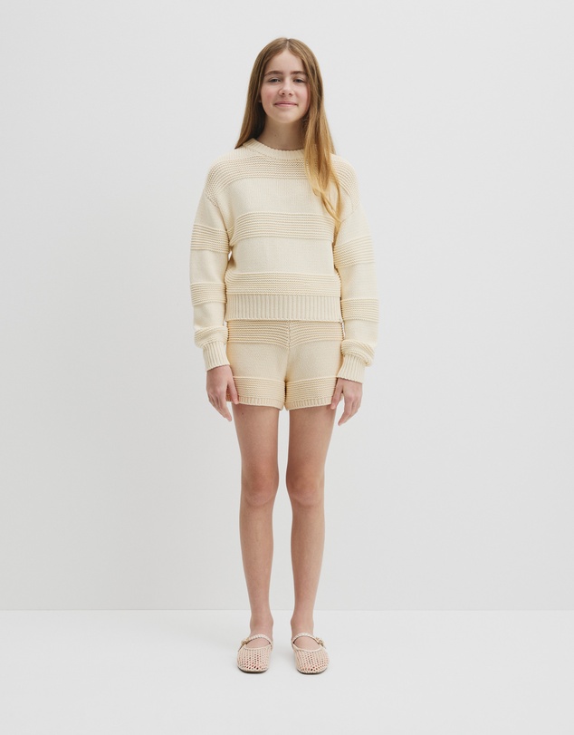 Country Road - Teen Australian Cotton Blend Long Sleeve Relaxed Crop Knit
