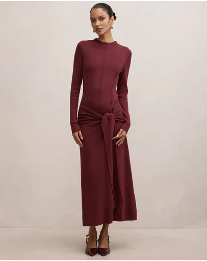 Forever New Petite - Irina Petite Long Sleeves Tie Knitted Dress