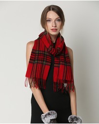 Ozwear Connection Uggs - Ugg 100% Wool Scarf Check Red and Navy
