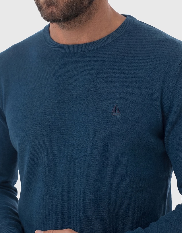 Coast Clothing - Crew Neck Cotton Jumper - Blue
