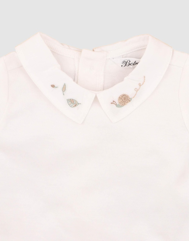 Bebe by Minihaha - Evan Embroidered Collared Bodysuit - Babies